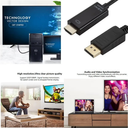 Cavo DisplayPort A HDMI 4K 1,8 m Connettore Maschio A Femmina Per Proiettore Monitor