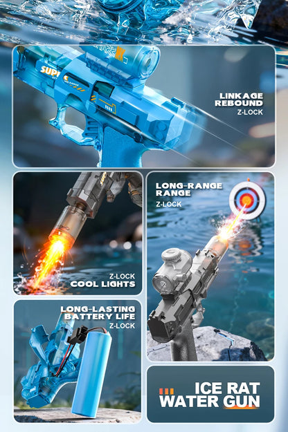 Pistola Ad Acqua Elettrica Con Sensore Automatico E Luci Giocattolo Estivo Per Bambini Sulla Spiaggia
