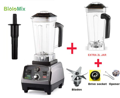 BioloMix Frullatore Potente 2200 W Con Contenitore In Tritan Da 2 L BPA Free Timer Per Frullati Di Ghiaccio