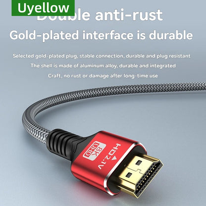 Uyellow 48Gbps Cavo compatibile HDMI 8K 60Hz 50cm 1m 2m 3m 5m Cavo 2.1 compatibile HDMI 4K 120Hz HDR Video con effetti 3D per PC HDTV