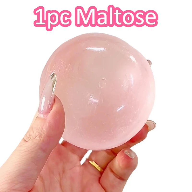 Giocattolo Squishy di maltosio blu Simpatico Mochi Antistress Giocattolo Fidget Morbido Simulato Bule Palla Trasparente Giocattolo di decompressione a rimbalzo rapido