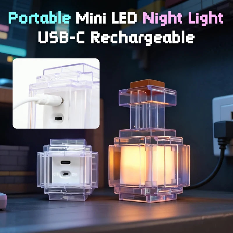 Luce Notturna Ricaricabile a 7 Colori in Design Bottiglia di Medicina Liquida per Camera da Letto