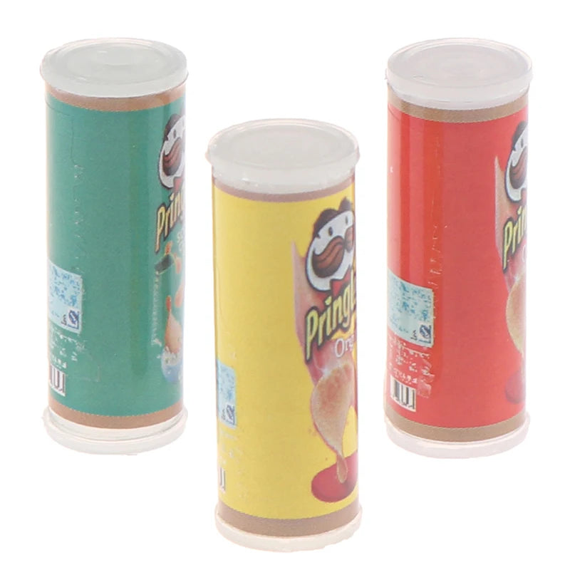 Set Tre Pezzi Patatine In Bottiglia Miniatura Scala Uno Dodici Per Casa Delle Bambole Cibo Giocattolo