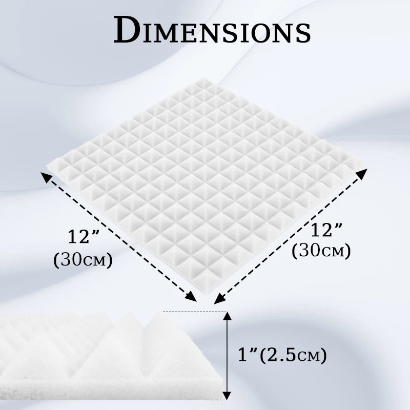 TOUO Schiuma Acustica 6/12/24 Pcs Isolamento Acustico Piramide Pannello Fonoassorbente Home Studio Trattamento Acustico Per La Camera Da Letto