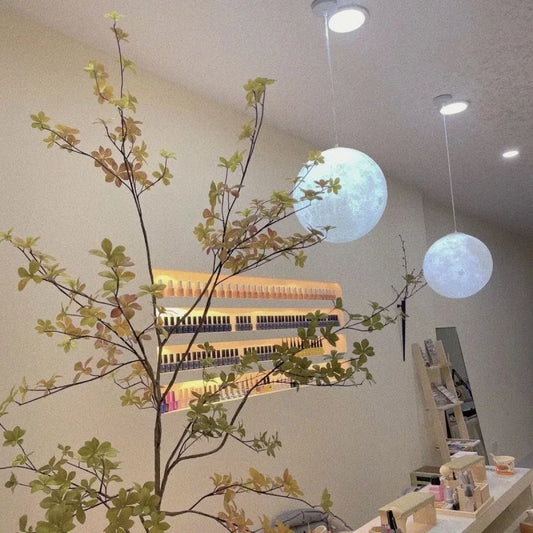 Lampada A Sospensione Forma Di Luna Con Stampa 3D Per Ristorante E Bar Atmosfera Creativa Luce Notturna 110V 220V