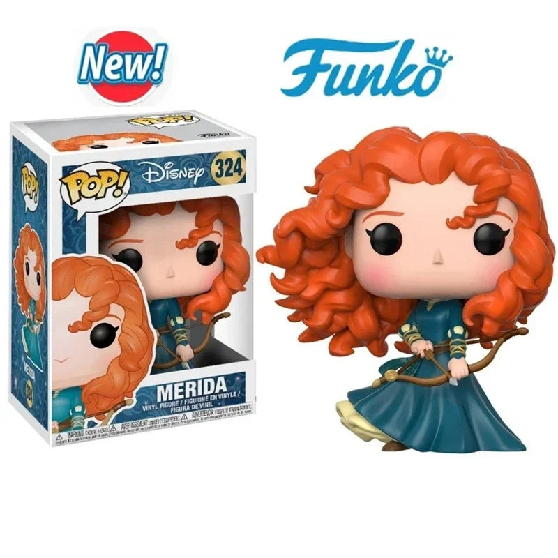 Nuova principessa Ariel FUNKO POP # 220 Belle # 221 Cenerentola # 222 Rapunzel # 223 Tiana # 224 Merida # 324 Action Figure per regalo per bambini
