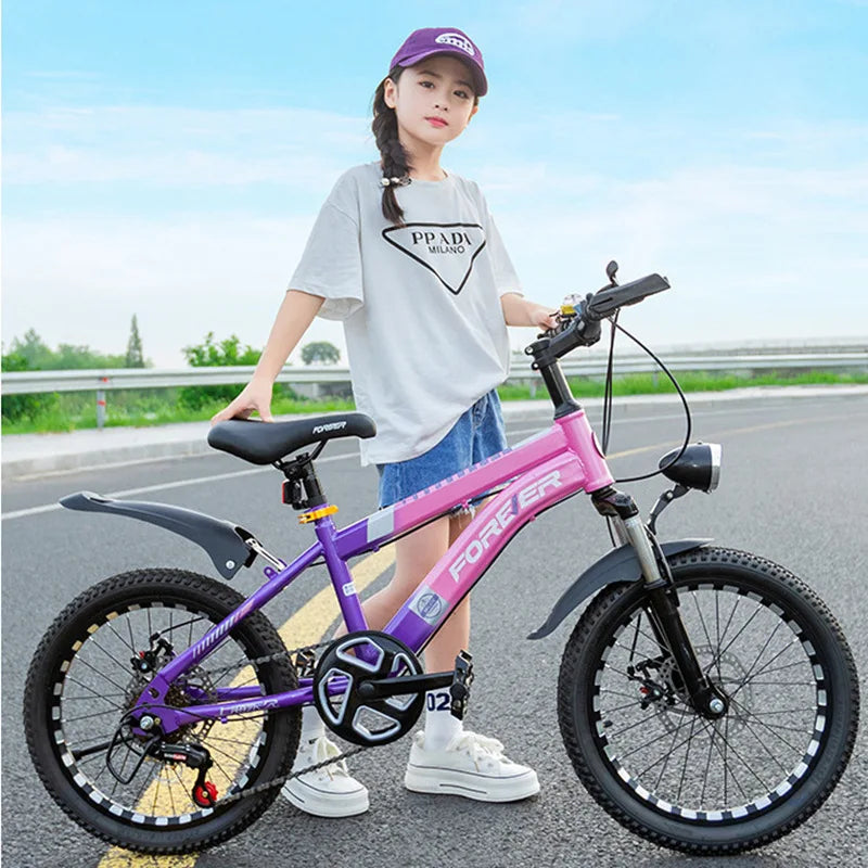 Bicicletta Da Montagna Per Bambini 7 A 13 Con Freni A Disco Forcella A Molla E Telaio In Acciaio Robusto