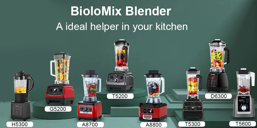 BioloMix Frullatore Potente 2200 W Con Contenitore In Tritan Da 2 L BPA Free Timer Per Frullati Di Ghiaccio