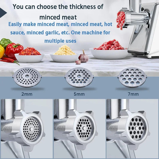Tritacarne Elettrico 800W Professionale E Robot Da Cucina Multifunzione Processore Alimentare Per Tritare E Preparare Cibi