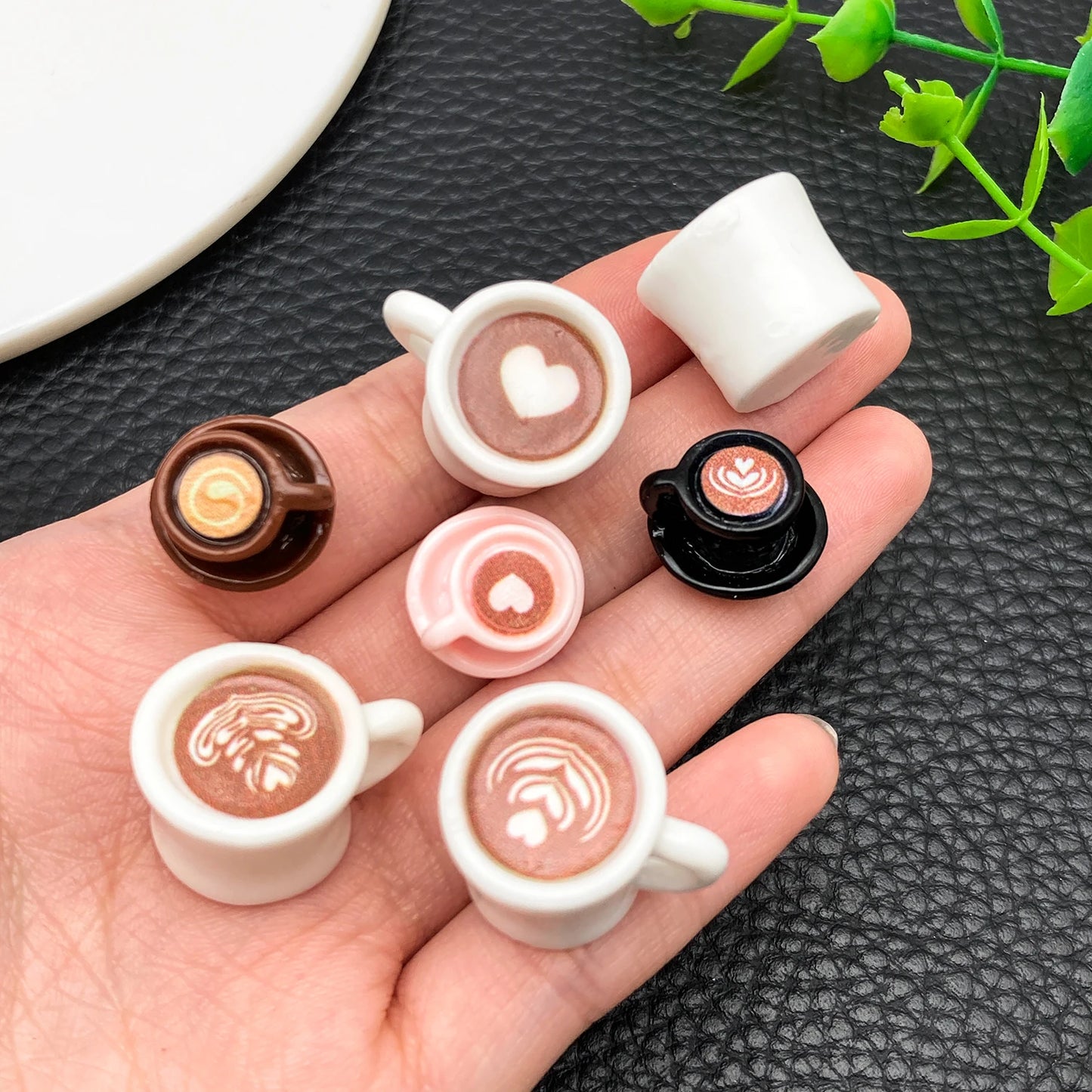 Set Da 10 Ciondoli In Resina A Forma Di Chicchi Di Caffè E Tazze Per Gioielli Fai Da Te