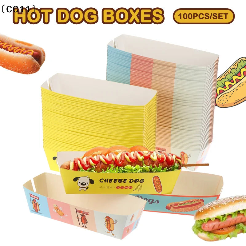 Confezione Da 100 Scatole Monouso Per Hot Dog In Carta Per Catering E Feste Ideale Per Eventi