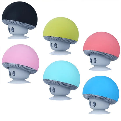 Mini Altoparlante Bluetooth Rosa Portatile Con Design Funghetto E Supporto Ventosa Per Telefono E PC