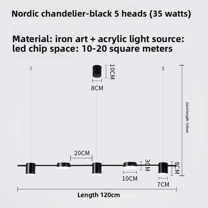 Lampada A Sospensione Postmoderna Tre Teste Per Ristorante In Ferro Nero E Oro Illuminazione Minimal Nordica Di Lusso