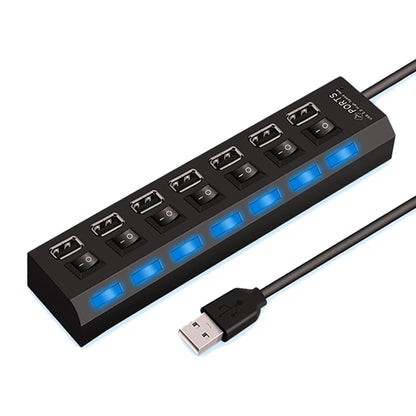 Espansore Usb Hub 2.0 Ad Alta Velocità Con 4 Porte E Interruttore Led Per Pc Portatile