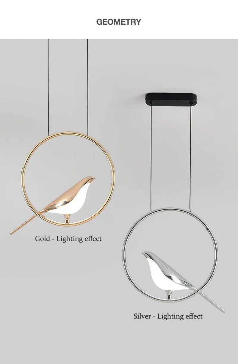 Lampada Sospensione Led Argento Dorato Interni Design Moderno Per Letto e Soggiorno Alimentazione AC 85 265 Volt