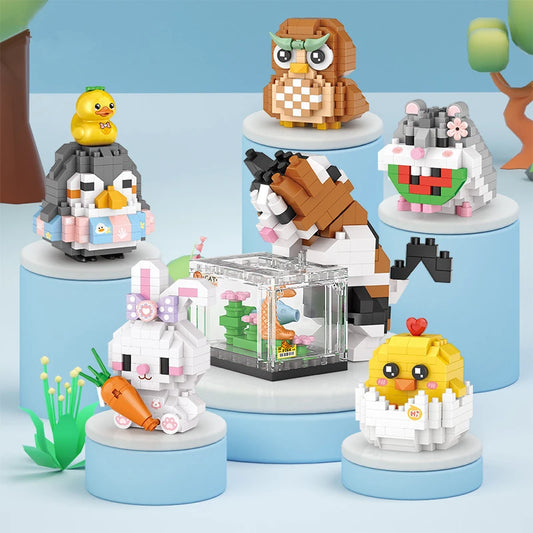 Kit Blocchi Di Costruzione Animali Gatto Acquario Per Bambini Unisex In Plastica Set Creativo