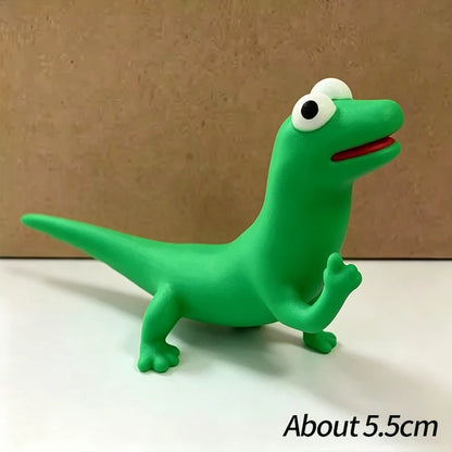 Portachiavi Acrilico 3D Verde Lucertola, Ciondolo Da Borsa E Decorazione Scrivania Cartone Animato