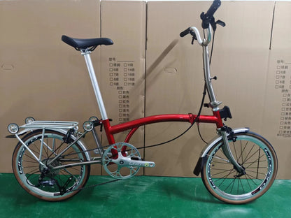 Bicicletta Pieghevole 20 Pollici Da Donna Leggera A 9 Velocità Portatile E Retrò