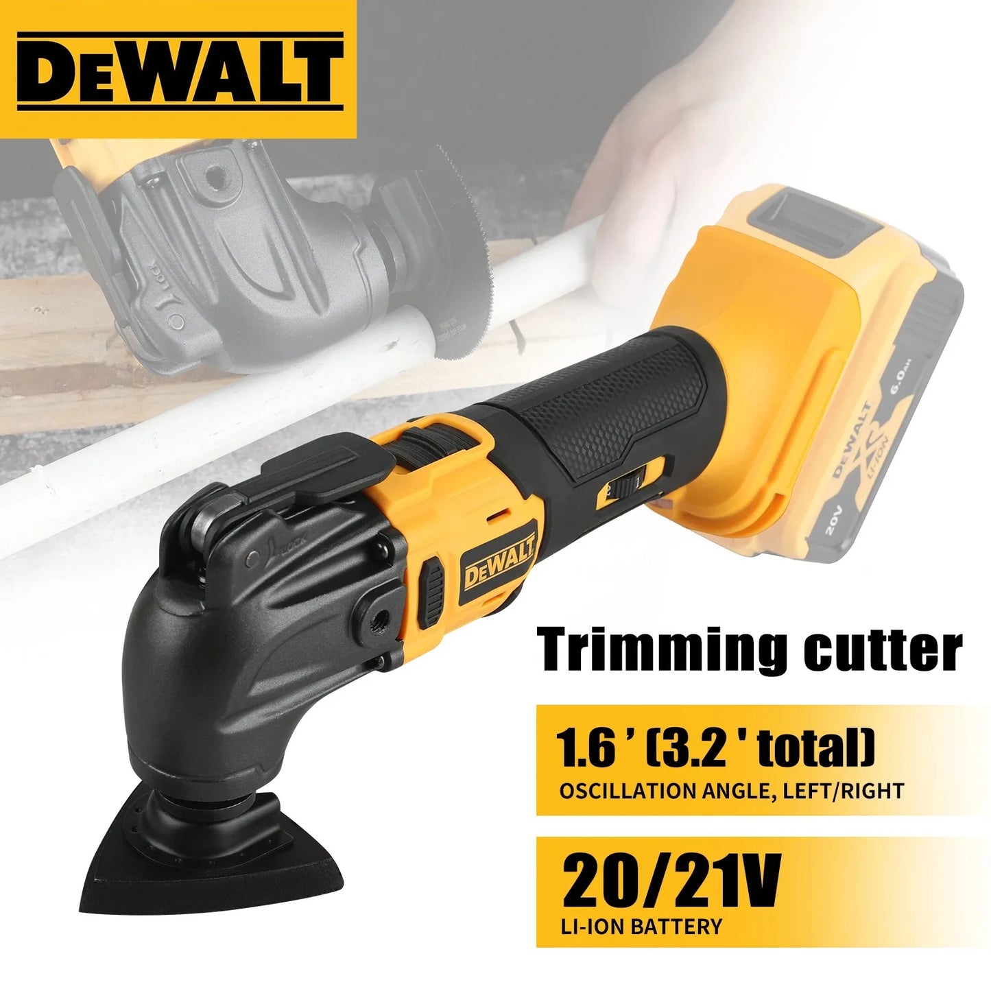 DeWalt Utensile Multifunzione Oscillante Senza Fili 21V Brushless con 5 Accessori Cambio Rapido Senza Attrezzi