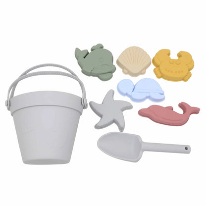 Set Giocattoli Da Spiaggia Per Bambini 8 Pezzi In Silicone Morbido Per Sabbia E Acqua