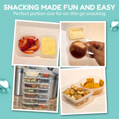Contenitori Per Snack A Due Scomparti Riutilizzabili Con Coperchi E Forchette A Prova Di Perdite Per Bambini E Adulti