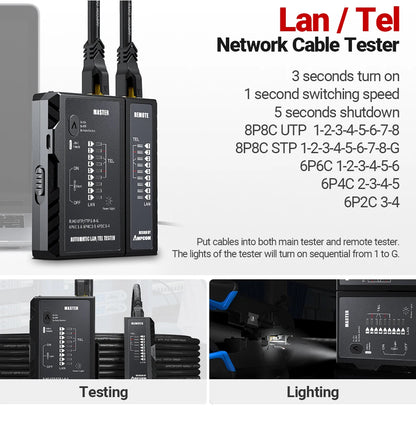 Kit Strumenti Rete 12 In 1 Per Cablaggio Ethernet Crimpatrice RJ45 RJ11 Tester Lan Riparazione Cavi