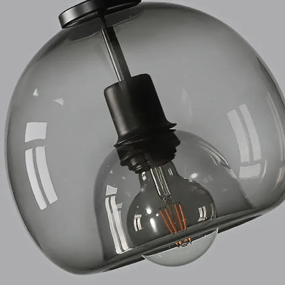 Lampadario A LED In Vetro Sospensione Moderna Grigio Per Soggiorno Pranzo Cucina E Camera Da Letto