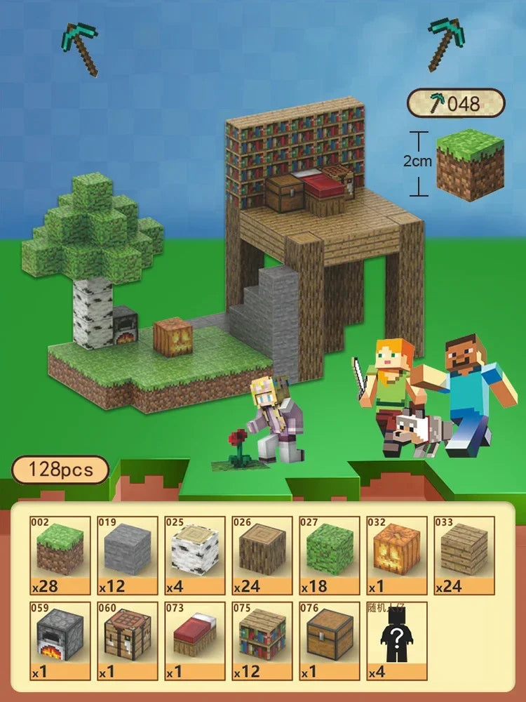 Blocchi magnetici Mine World Cube Magnet World Set per bambini di età 3+ Modello fai da te Stelo per bambini Miglior giocattolo sensoriale Montessori