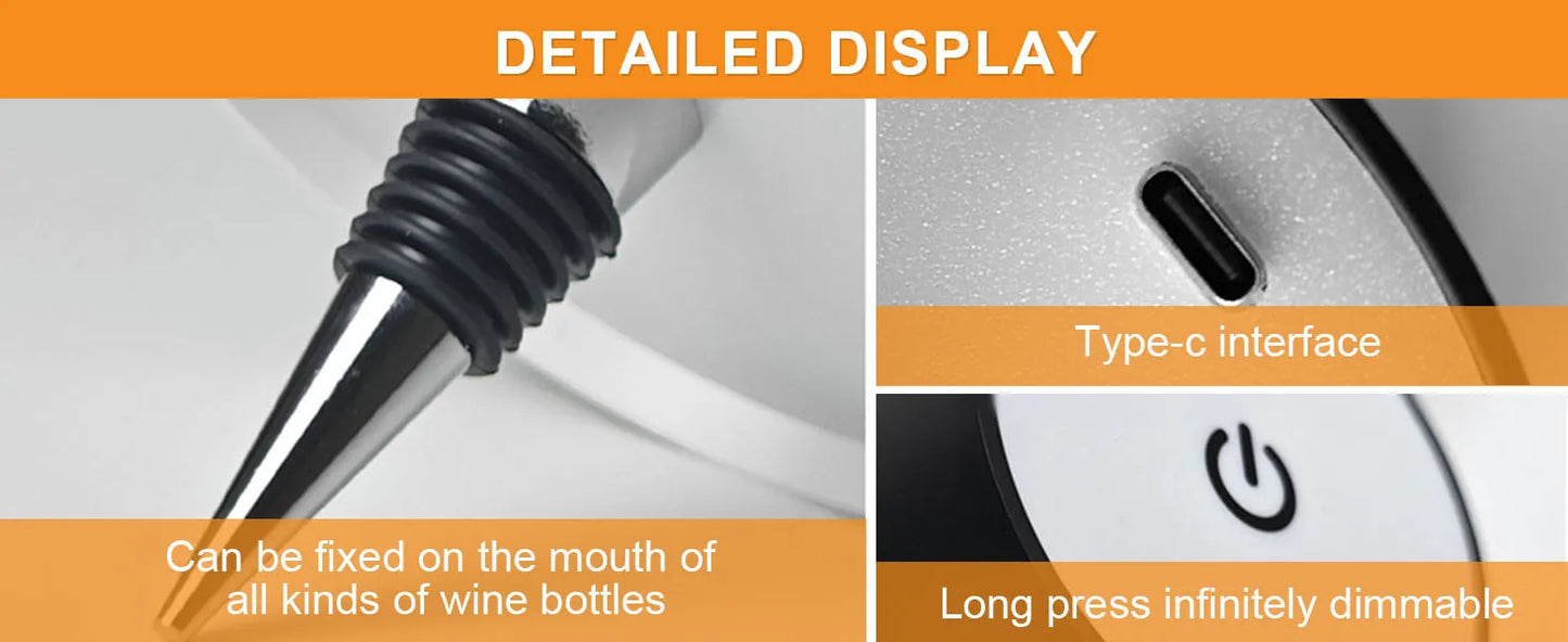 Lampada Da Tavolo Senza Fili Per Bottiglie Di Vino Led Esterno Con Controllo Touch Ideale Per Ristoranti E Bar