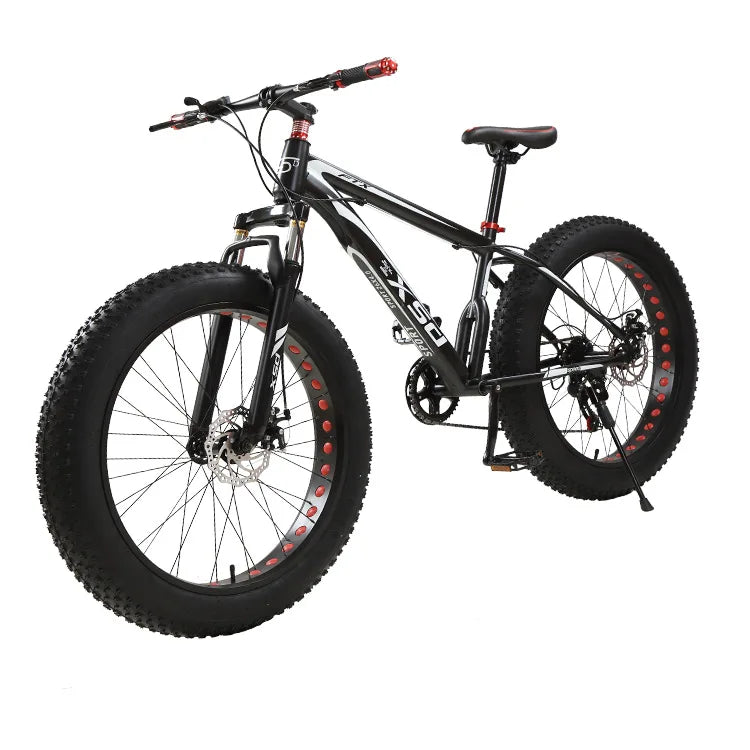 Fat Bike 26 Pollici Con Ammortizzatori Freni A Disco E Pneumatici Allargati Per Spiaggia Neve Fuoristrada