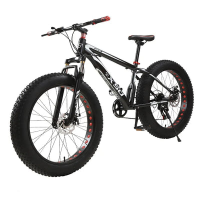 Fat Bike 26 Pollici Con Ammortizzatori Freni A Disco E Pneumatici Allargati Per Spiaggia Neve Fuoristrada