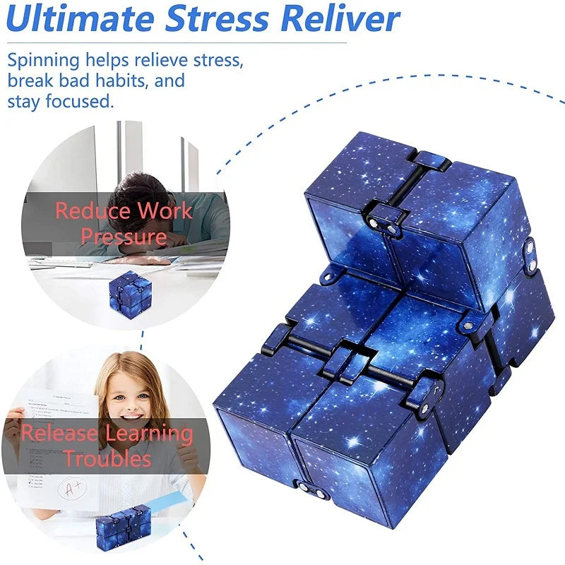 Infinity Cube Fidget Antistress Gioco Puzzle Dita Sollievo Ansia Regalo Bambini Autismo