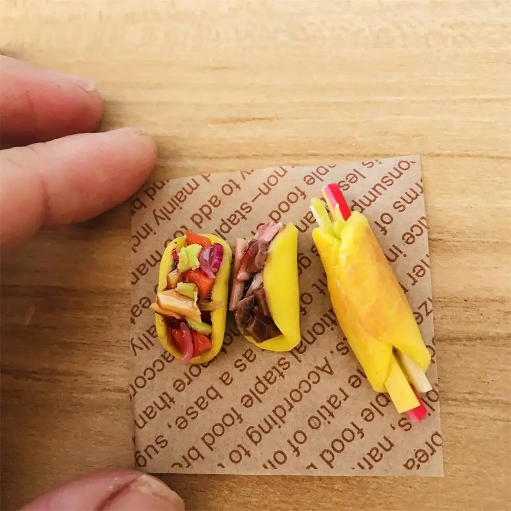 1/12 Bilancia Casa Delle Bambole In Miniatura tacos Cottura burrito per Blyth OB11 BJD Casa di Bambola Cucina Gioca Giocattoli Accessori