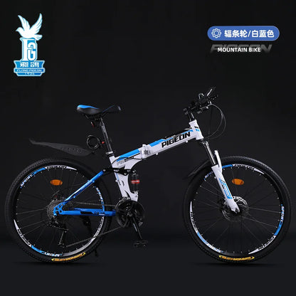 Bicicletta Pieghevole Da Montagna Per Adulti Con Freni A Disco Fuoristrada Unisex Velocità Variabile