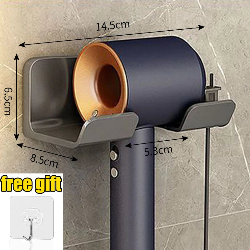 Porta Asciugacapelli A Parete Con Mensola In Plastica Per Bagno E Organizzazione Degli Accessori