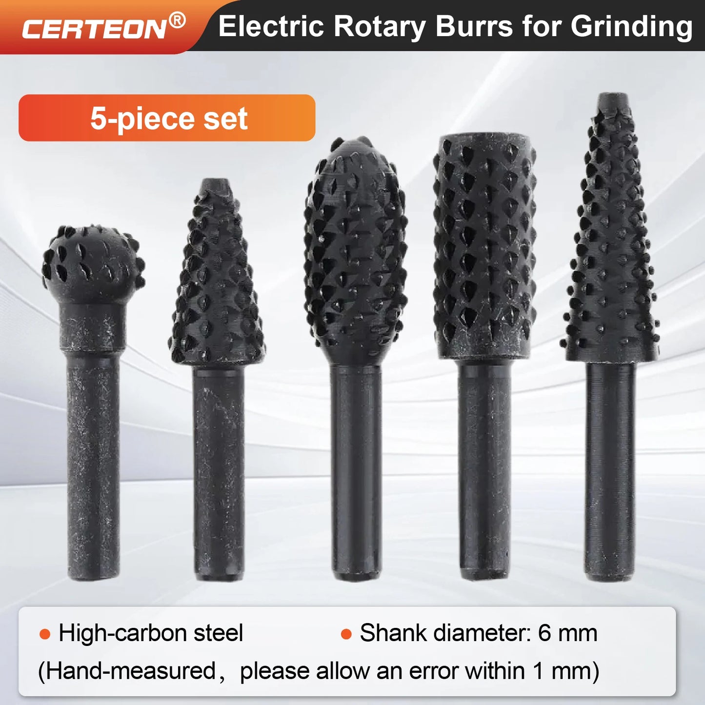 Set Da 5 Raspe Rotative Per Intaglio Del Legno Frese Per Trapano In Acciaio Ad Alto Tenore Falegnameria Utensili Diy
