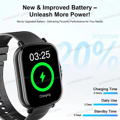 Nuovo Smartwatch con Chiamata BT, Monitoraggio Salute e Sonno, Schermo HD da 1.80'', Orologio Intelligente per Bambini, Impermeabile, Braccialetto Sportivo alla Moda per Donne e Uomini