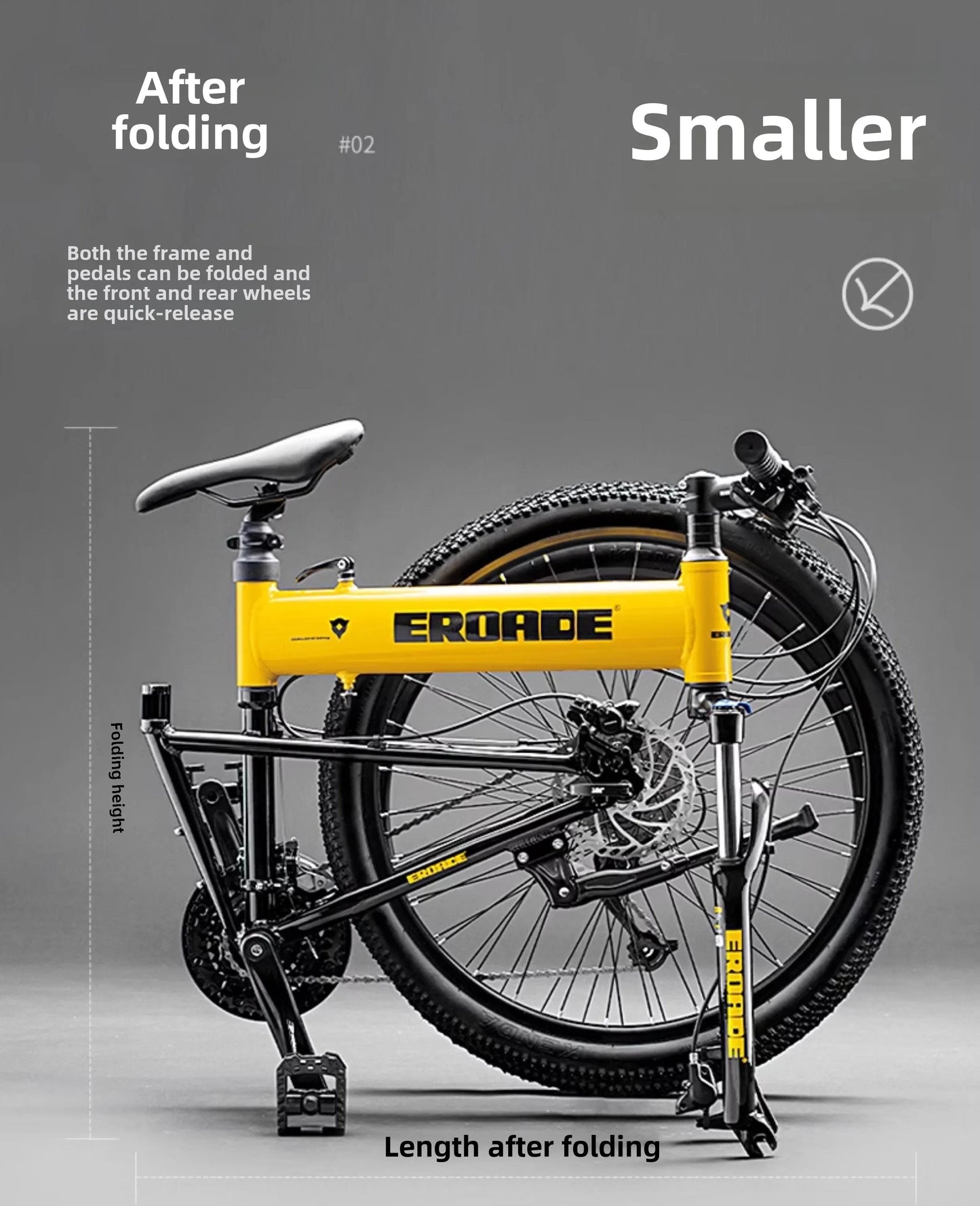Bici Pieghevole Da Montagna Ultra Leggera Per Adulti Telaio Alluminio 18 Velocità Freno Disco Shimano