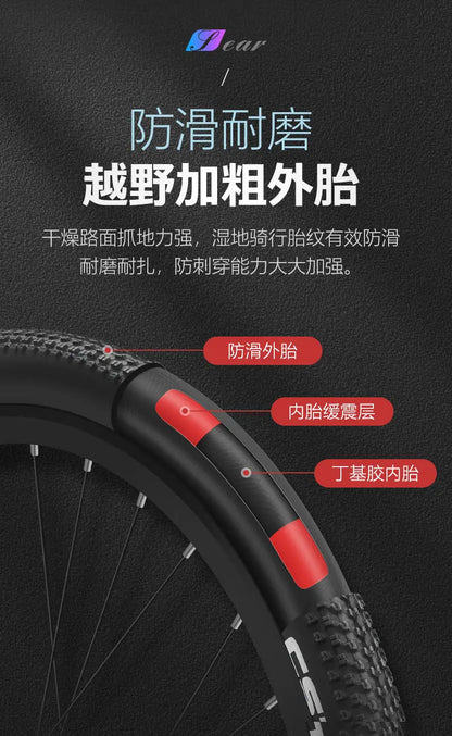 Bici MTB Doppio Ammortizzatore Adulti, Ruote 26 27.5 29, Freno a Disco, 24-30 Velocità per Tutte le Strade