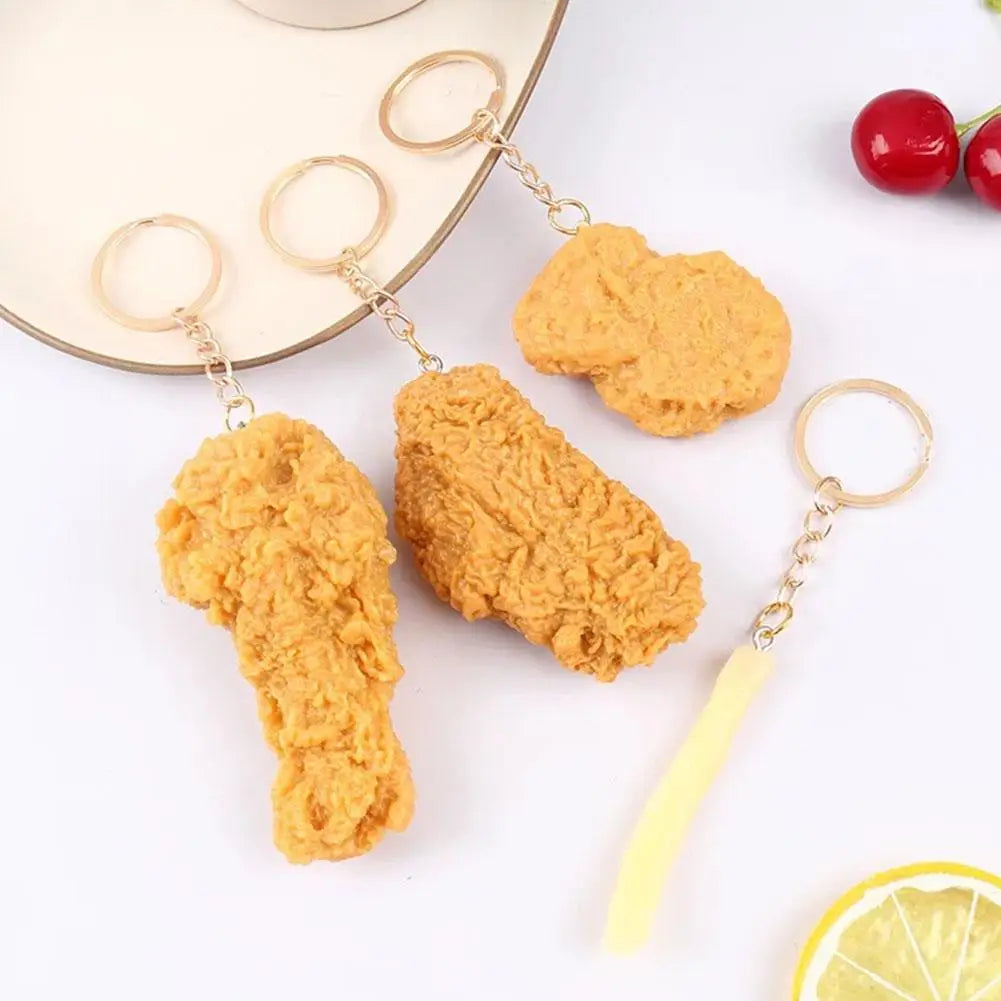 Simulazione Fast Food di pollo fritto portachiavi simulazione cibo modello puntelli per la decorazione della festa di famiglia aspetto realistico facile