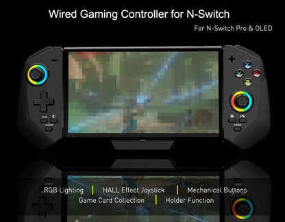 Controller di Gioco Cablato STORM WYRM per Switch Pro e OLED con Joystick a Effetto Hall, Collezione di Schede di Gioco e Pulsanti Meccanici 7047