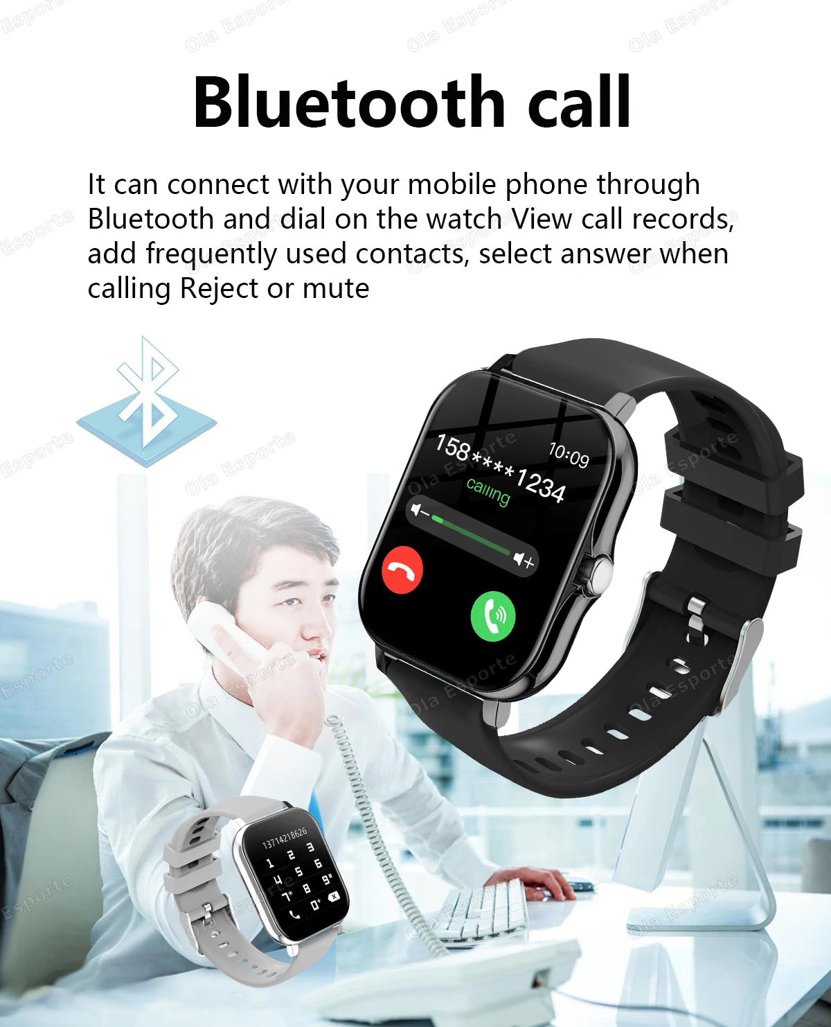 20226 Nuovo smartwatch da 1,83 pollici Notifiche di chiamata Monitoraggio del sonno Monitoraggio dell'attività Smart Watch compatibile con Android e iOS