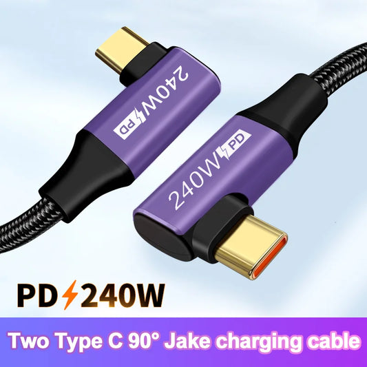 Cavo Usb C A Usb C Ricarica Veloce 240W 6A Compatibile Con iPhone 15 Pro Max Samsung S24 S23 S22 Xiaomi MacBook