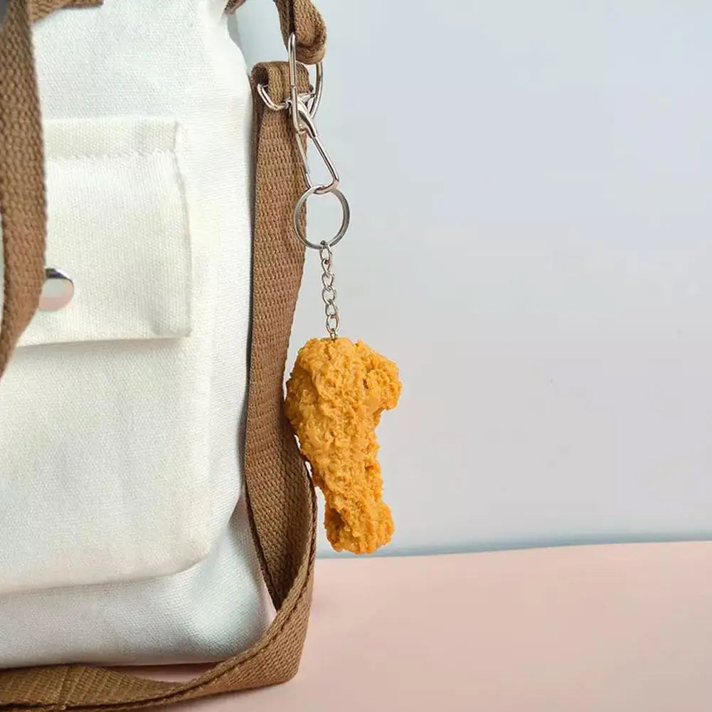 Simulazione Fast Food di pollo fritto portachiavi simulazione cibo modello puntelli per la decorazione della festa di famiglia aspetto realistico facile
