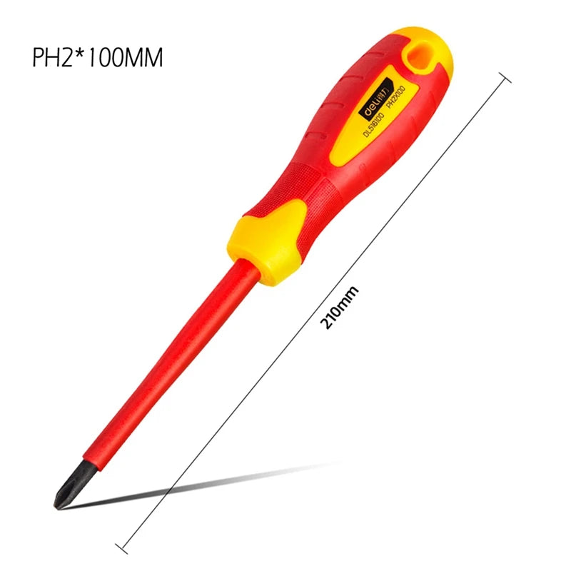 Set Cacciaviti Isolati VDE Deli Per Elettricista Con Testa Phillips A Taglio Magnetico