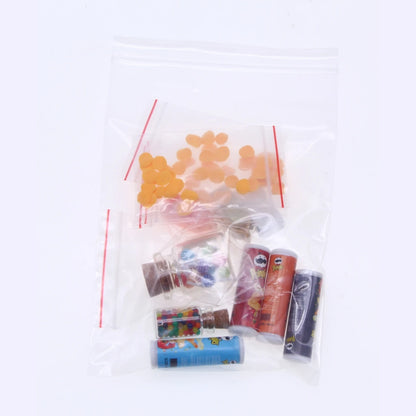 Set Accessori Cucina Miniatura Per Casa Delle Bambole Bevande Cibo Patatine Bottiglie Lecca Lecca Barattoli Decorativi