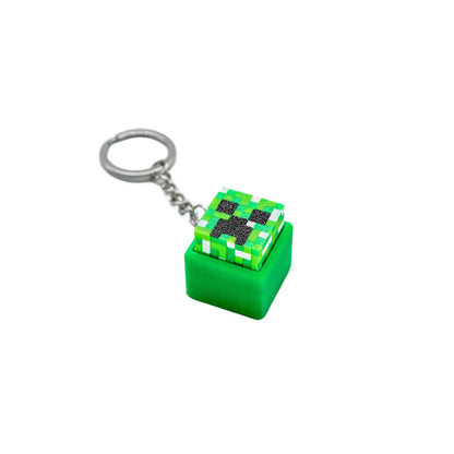 Clicker Antistress Stampato 3D Tema Minecraft Per Tastiere Meccaniche Con Feedback Tattile Portachiavi