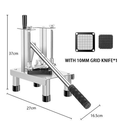 Tagliapatate Industriale Inox Dicer Verticale Manuale Per Patatine 7 10 14 Mm Verdure Frutta