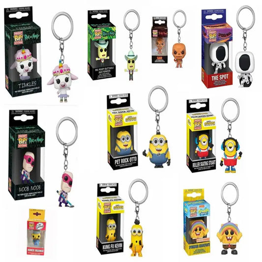 Funko POP Rick Mr Poopy Butthole Noob Tinkles Spider-Man SpongeBob SquarePants e Morty Portachiavi Modellino in PVC Giocattoli Regalo