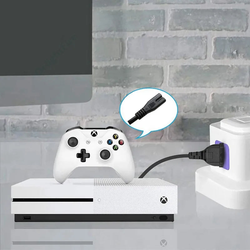 Cavo di alimentazione UE 2pin IEC320 C7 US Cavo di prolunga di alimentazione per caricabatterie portatile Dell Canon Epson Stampante Radio Altoparlante PS4 XBOX LG Sony